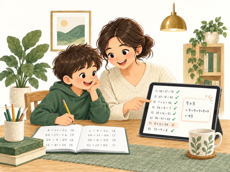 A parent and student review grading marks and feedback on a tablet.