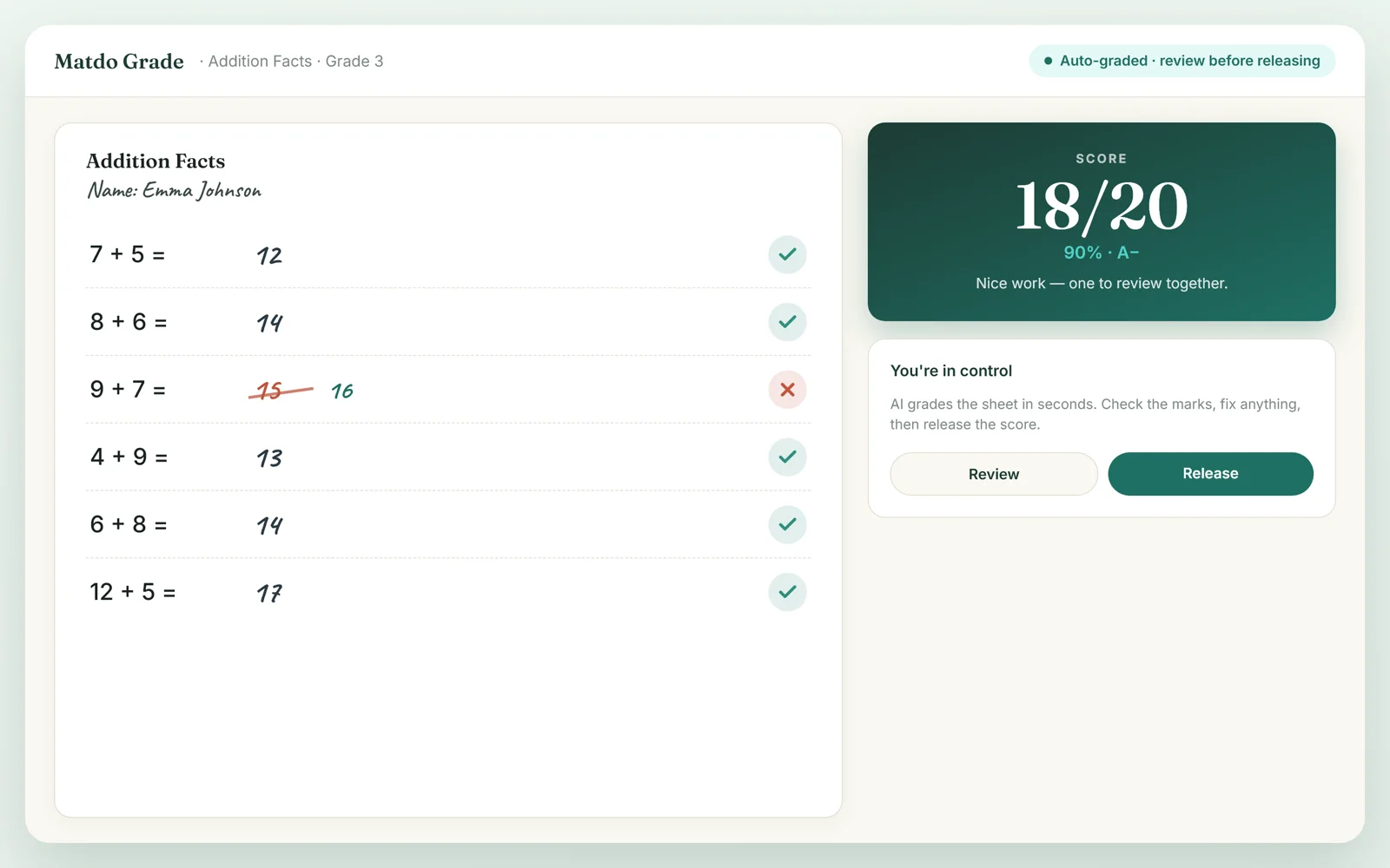 Matdo Grade — AI homework grading